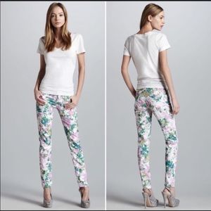7 For All Mankind Kauai Floral Print Skinny Jeans